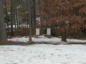 the hives at the monastery in winter